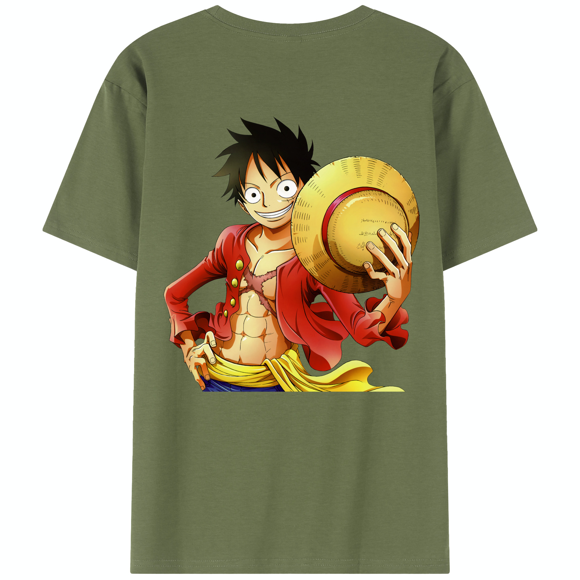 ワンピース モンキー・D・ルフィ ONE PIECE Monkey D. Luffy 綿100％半袖Tシャツ（背面プリント）